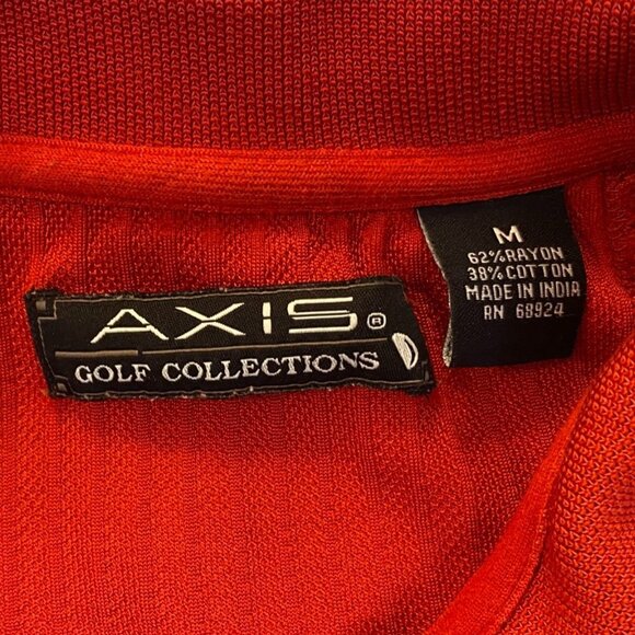 Axis Golf Collections Mens Red Polo Shirt M Short Sleeve Button-Up - Picture 5 of 8